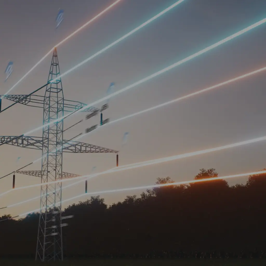 Electricity tower with dynamic light effects